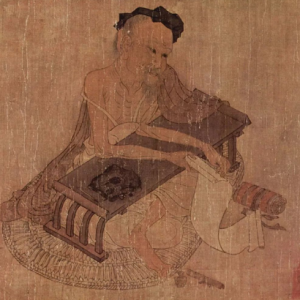 唐朝大诗人王维像。